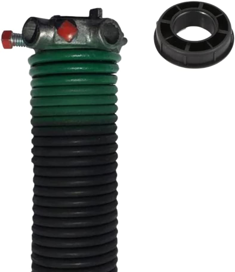 Garage Door Torsion Spring (243 x 1.75 x 33) | 1" Nylon Bushing | Left Hand Wound Replacement (Right Side) (Cone Color: Black)