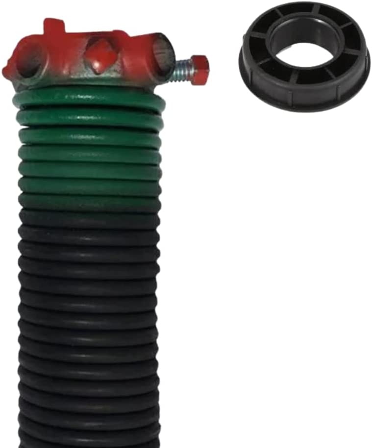 Garage Door Torsion Spring (243 x 1.75 x 33) | 1" Nylon Bushing | Right Hand Wound Replacement (Left Side) (Cone Color: Red)