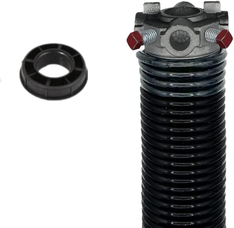 Garage Door Torsion Spring (218 x 1.75 x 26) | 1" Nylon Bushing | Left Hand Wound Replacement (Right Side) (Cone Color: Black)