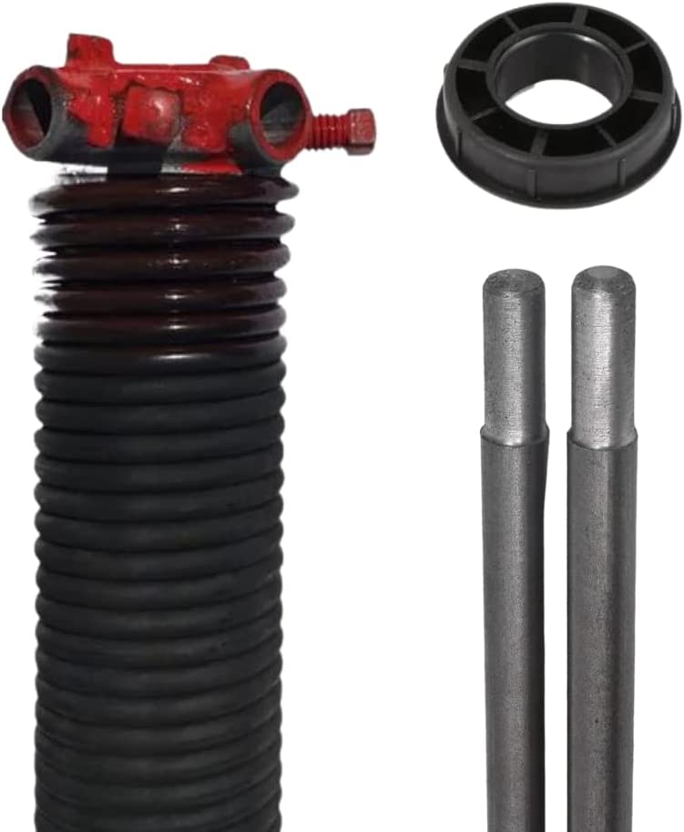 Garage Door Torsion Spring (234 x 1.75 x 29) | 1" Nylon Bushing + Winding Bars | Right Hand Wound Replacement (Left Side) (Cone Color: Red)