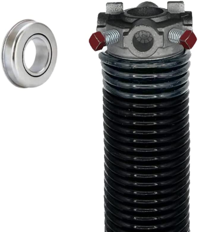 Garage Door Torsion Spring (218 x 1.75 x 26) | 1" ID Steel Bearing | Left Hand Wound Replacement (Right Side) (Cone Color: Black)