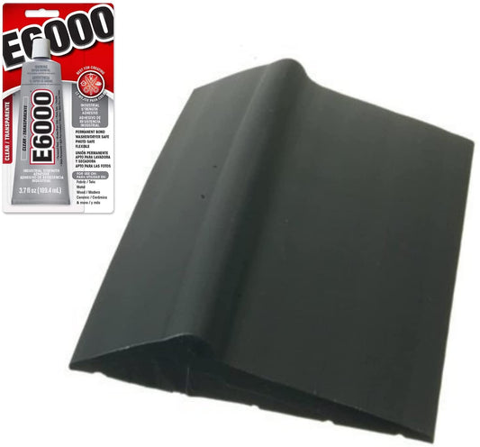Garage Door Bottom Threshold Seal Strip with Glue (20Ft, Black)
